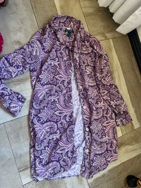 Polo by Ralph Lauren Purple Paisley Button-Front Shirt Jacket